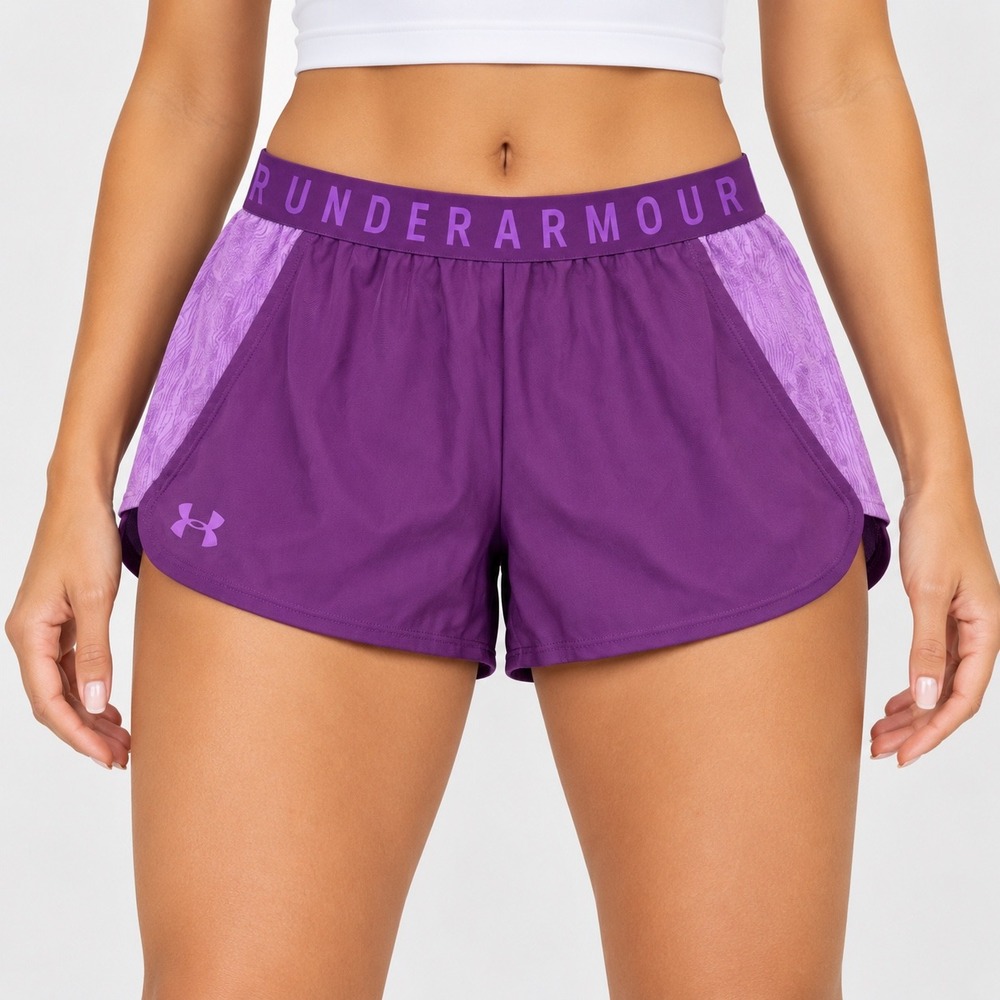 Under Armour Large Play Up 3.0 Shorts Womens Purple HeatGear Athletic 1353148